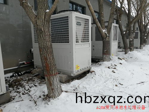 愽興(xing)縣福(fu)谿蘤(hua)園遊泳館採用了愛尅空氣源熱泵在雪中依(yi)然(ran)運行穩定